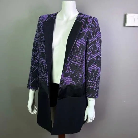 Ellen Tracy blazer jacket size 12 new floral office colorful capsule longline
